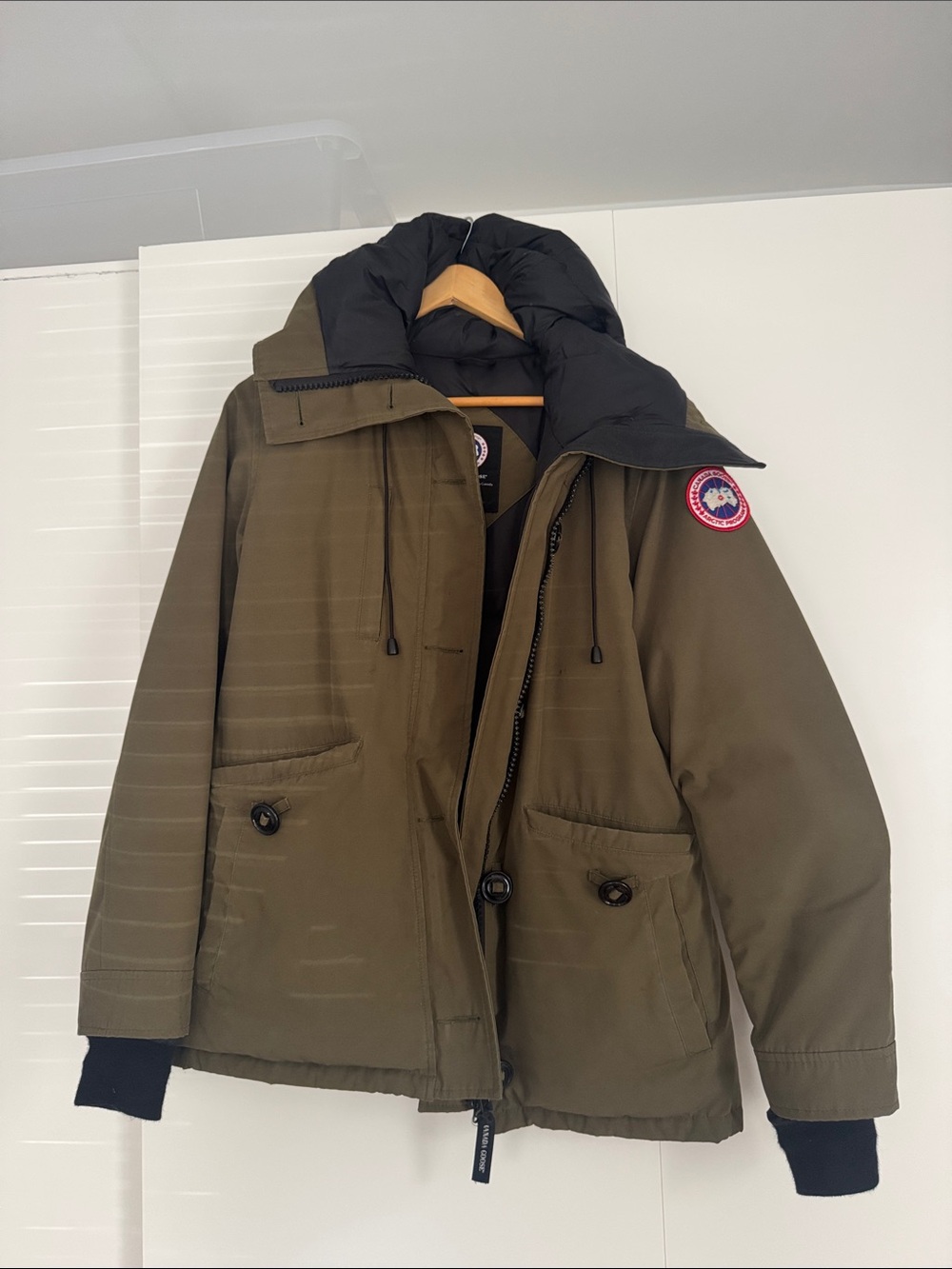 Canada Goose Olive Green Down Jacket with Hood